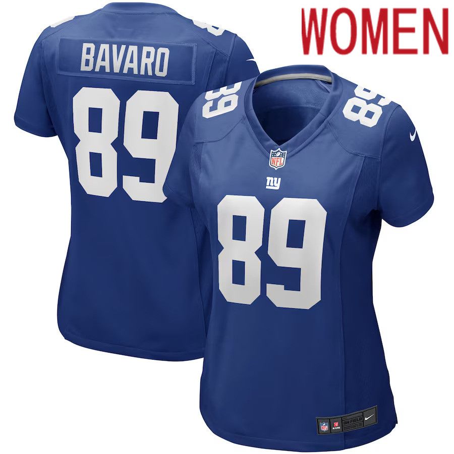 Women New York Giants #89 Mark Bavaro Nike Royal Game Retired Player NFL Jersey